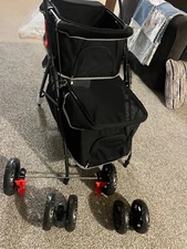  4 Wheel Pet Stroller for Dogs and Cats - black
