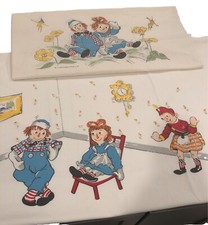 Raggedy Ann Pillowcase Flat Sheet 1968 Vintage Wamsutta