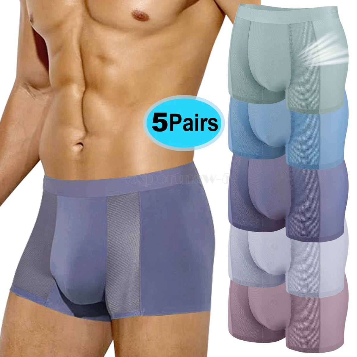 Lot Mens Flyless Boxer Briefs Trunks Shorts Underwear Mesh