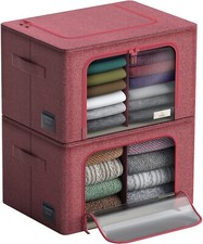 Sorbus Storage Bins with Divided Interior - Large Stackable Foldable Organizer