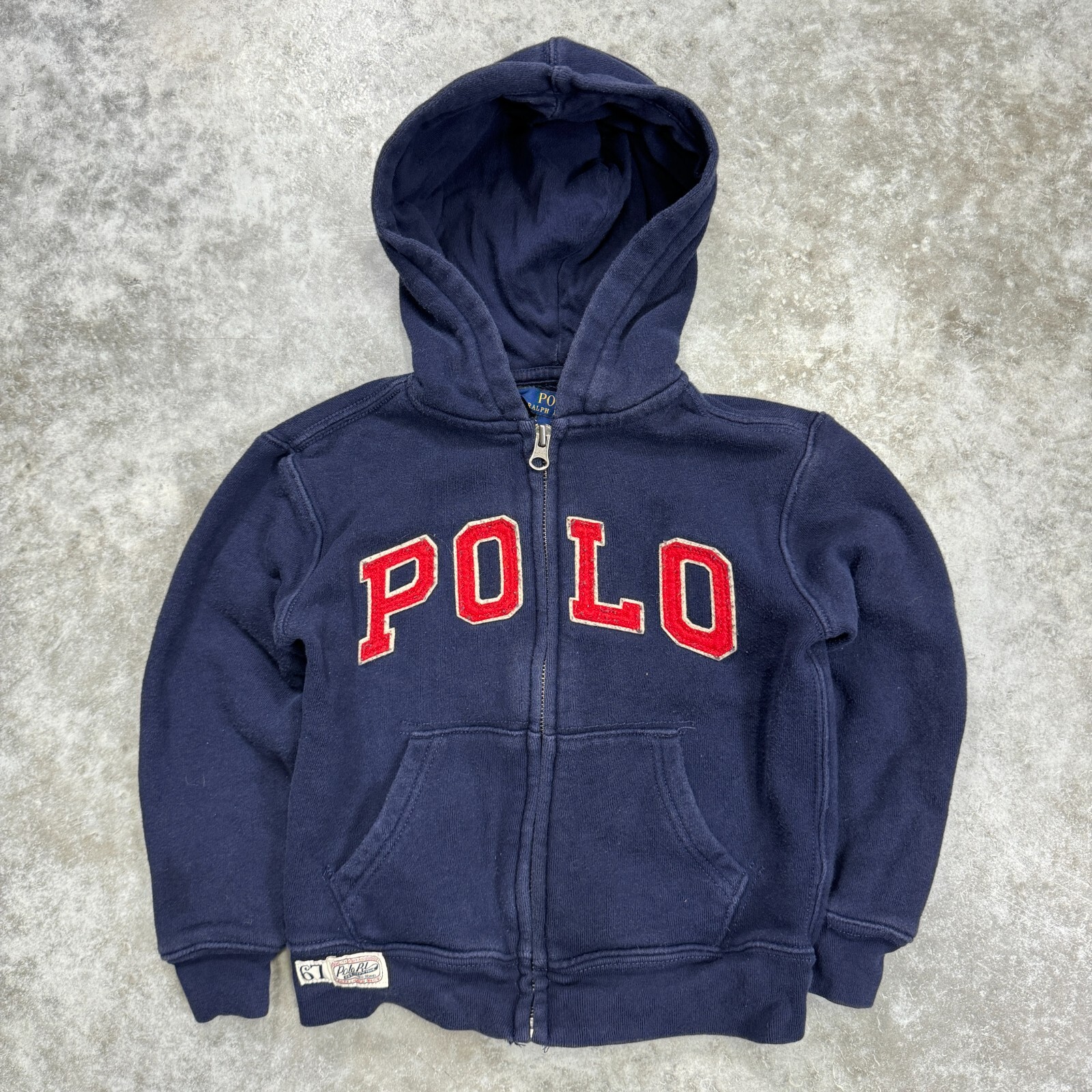 Polo Ralph Lauren Toddler 4T full zip hoodie embroidered kids jacket blue red