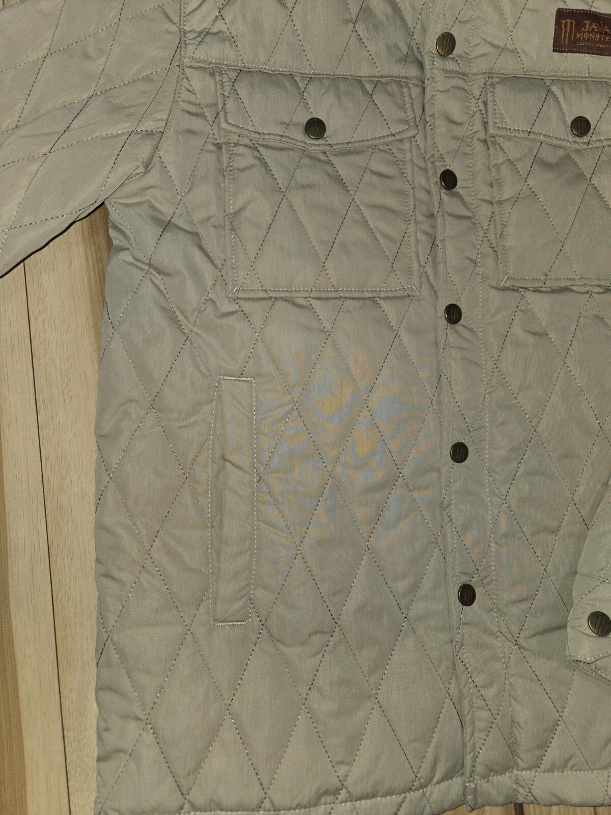 Java Monster Coffee Quilted Jacket Womens Tan Siz… - image 5