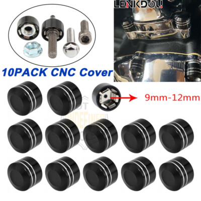 10X Schrauben 9mm-12mm Motor Screw Bolt Cover Caps For Harley Road Glide Softail