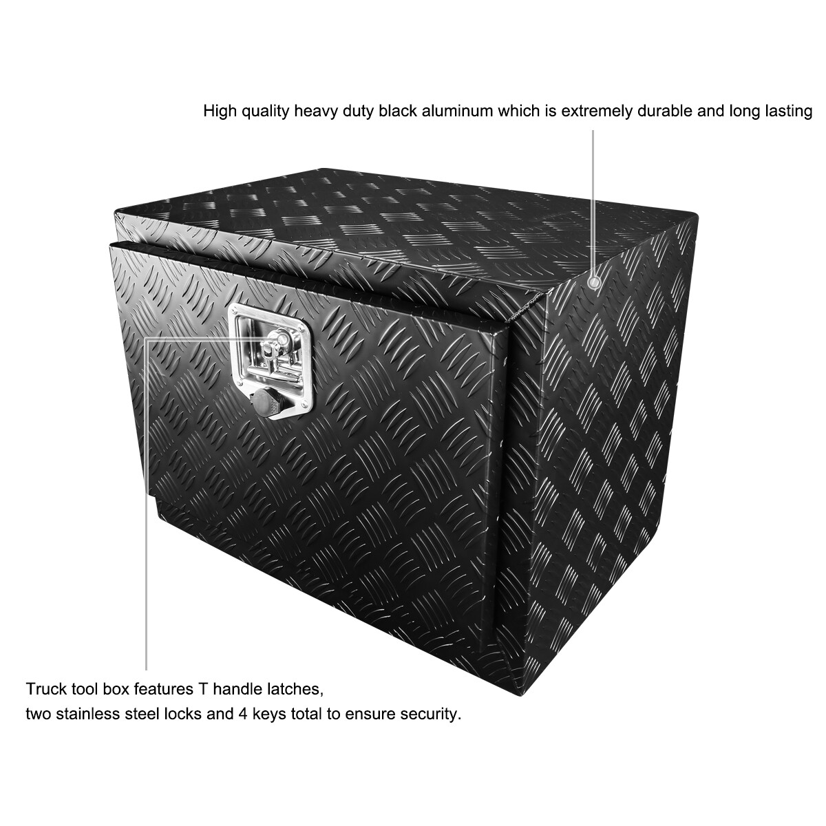 Tool Box Fits 24" Heavy Duty Black Aluminum Truck Trunk Trailer Storage eBay