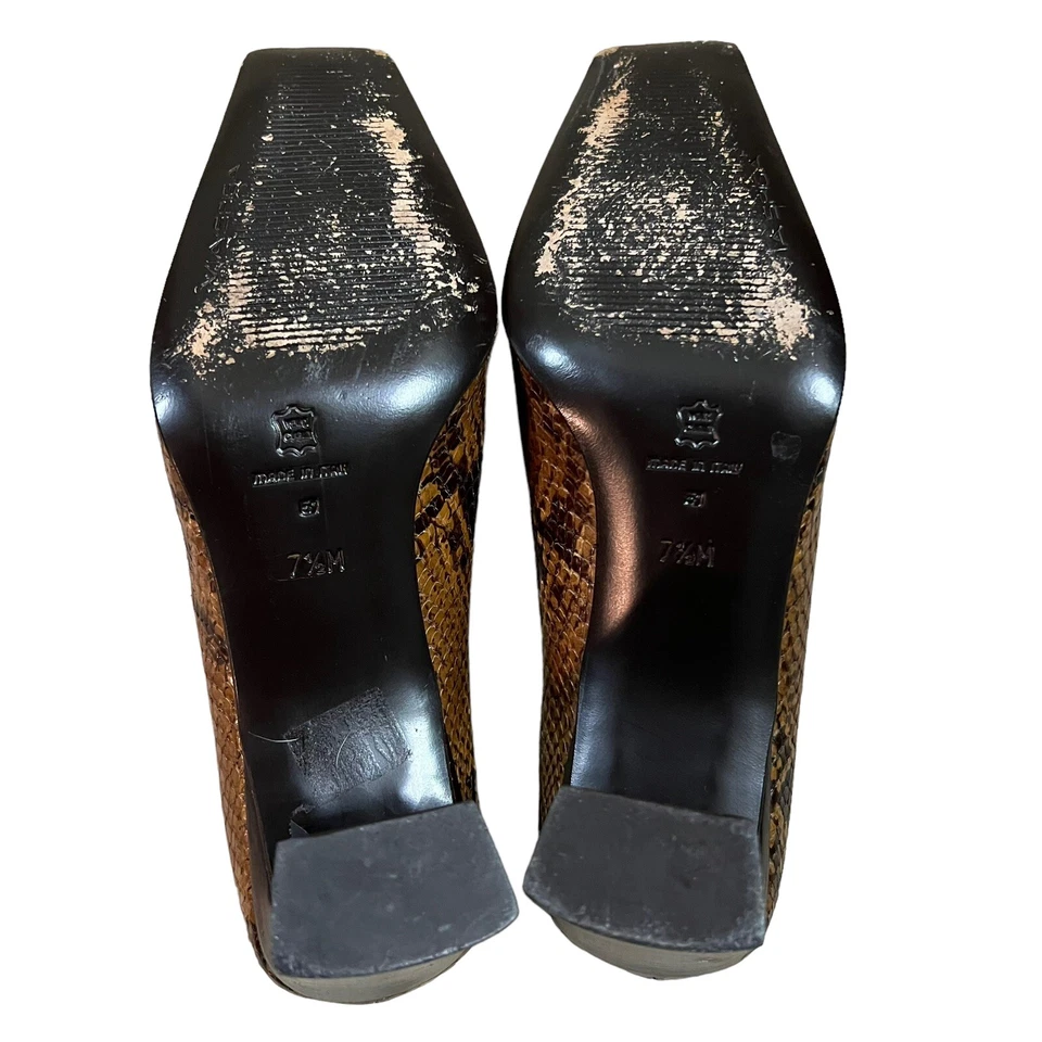 Tacones sin cordones vintage Via Spiga talla 7,5 M cuero PIEL DE SERPIENTE MARRÓN Foto 4 de 4