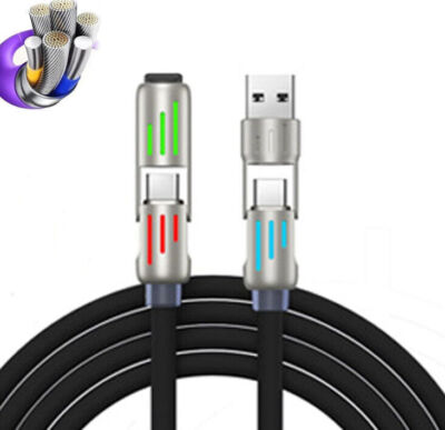MFish 4-in-1 Universal USB Ladekabel - MAX 240W Schnelllade Ladekabel -