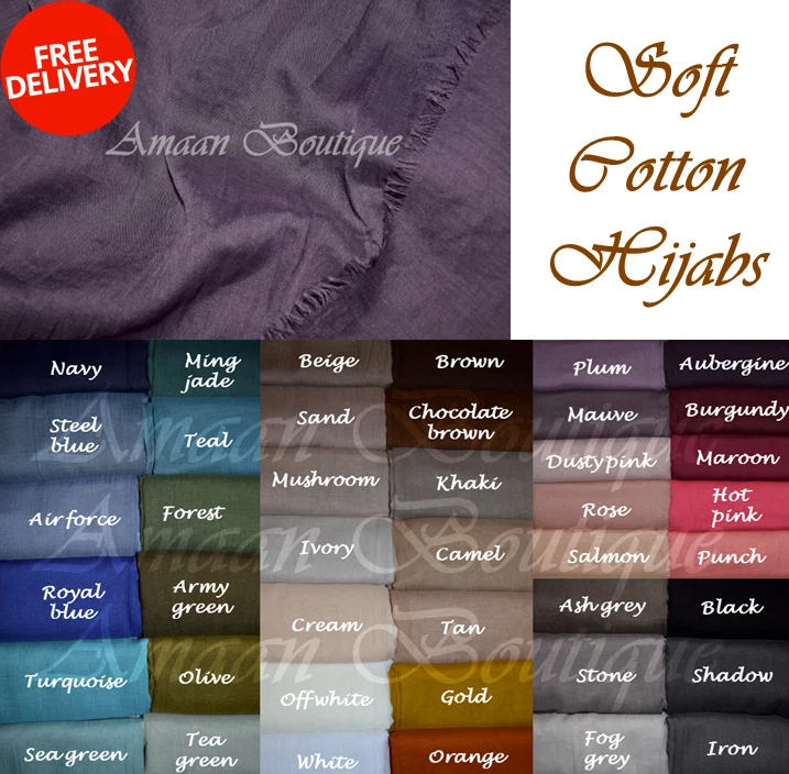 New Premium Quality Soft Cotton Silk Modal Maxi Hijab Scarf Shawl Wrap Headscarf - Image 2 of 4
