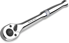 1/4-Inch Drive Ratchet, 90-Tooth Quick-Release Ratchet Wrench, Reversible, Chrom