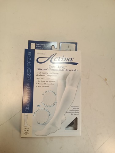 Activa Sheer Therapy Calze eleganti da donna con motivo, Nero, 15-20 MMHG - Foto 15 di 18