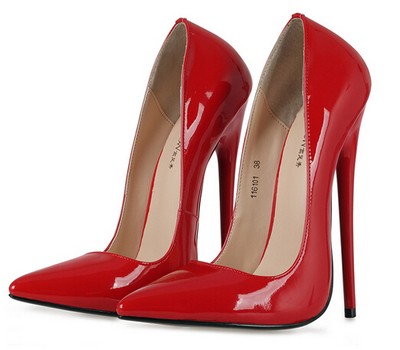 red pointed toe pumps