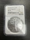 2018-W 1 oz Silver American Eagle Burnished - NGC MS 70  -B31