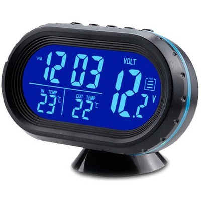 Mini Auto Digital Uhr LCD Thermometer KFZ Temperatur Wecker Außen & Innen