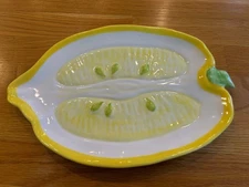 MCM ERNESTINE SALERNO ITALY ART POTTERY HAND PAINTED LEMON CITRUS PLATE