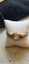 Ladies David Yurman 14K & Sterling Silver Double Cable Watch With MOP Dial 6"