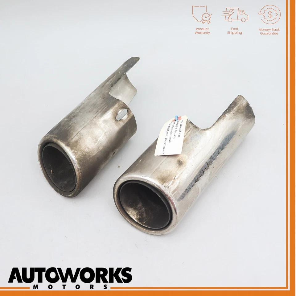 04-05 Jaguar XJ8 XJR VDP X350 Juego de 2 puntas de silenciador de escape trasero izquierdo y derecho OEM Foto 2 de 4
