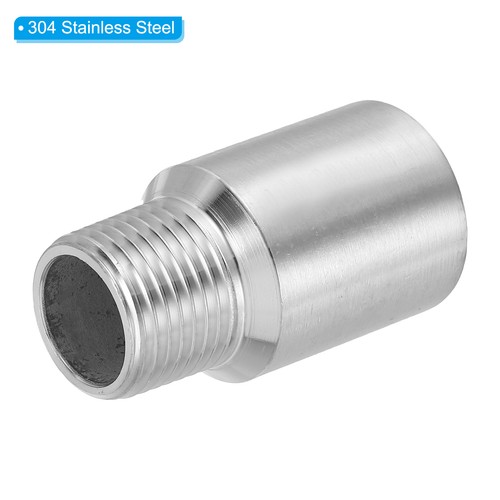 2 Stück Edelstahl 2" L 1/2" NPT Außengewinde auf 1/2" NPT Innengewinde Rohrverschraubung - Bild 3 von 5