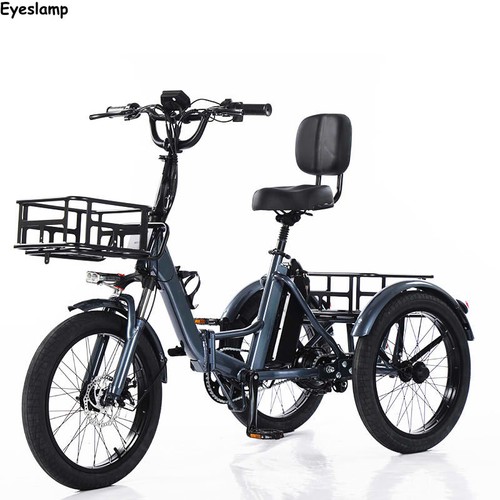 Electric Tricycle 20 Inch Folding 48V 350W 13Ah LED Light Perfect for Seniors - Picture 1 of 11