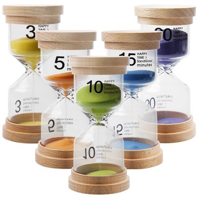 5 Stück Buntes Sanduhren Set Für Kinder, Sand Timer Set 3/5/10/15/30 Minuten,...
