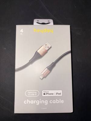 Heyday 4  Lighting to USB-A Cable iPhone iPad Black MFi-Certified Factory Sealed