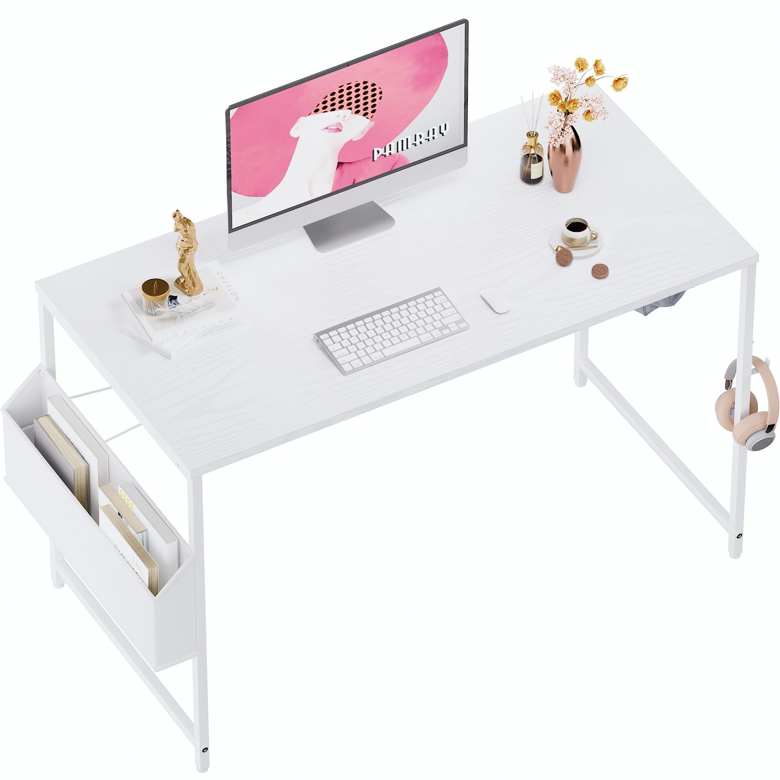 Компьютерный стол Pamray с диагональю 47 дюймов для небольших помещений с сумкой для хранения домашнего офиса и работы