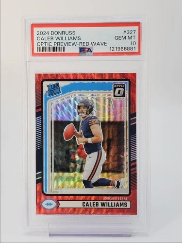 CALEB WILLIAMS 2024 DONRUSS OPTIC RATED ROOKIE RED WAVE A RC PSA 10 Q0004
