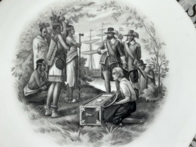 Arabia 10  Collector Plate  Colonization Of The Delaware Valley  - Native Trade