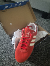 adidas Gazelle Lo Pro W Red/White Suede Trainers UK 6 EU 39 1/3