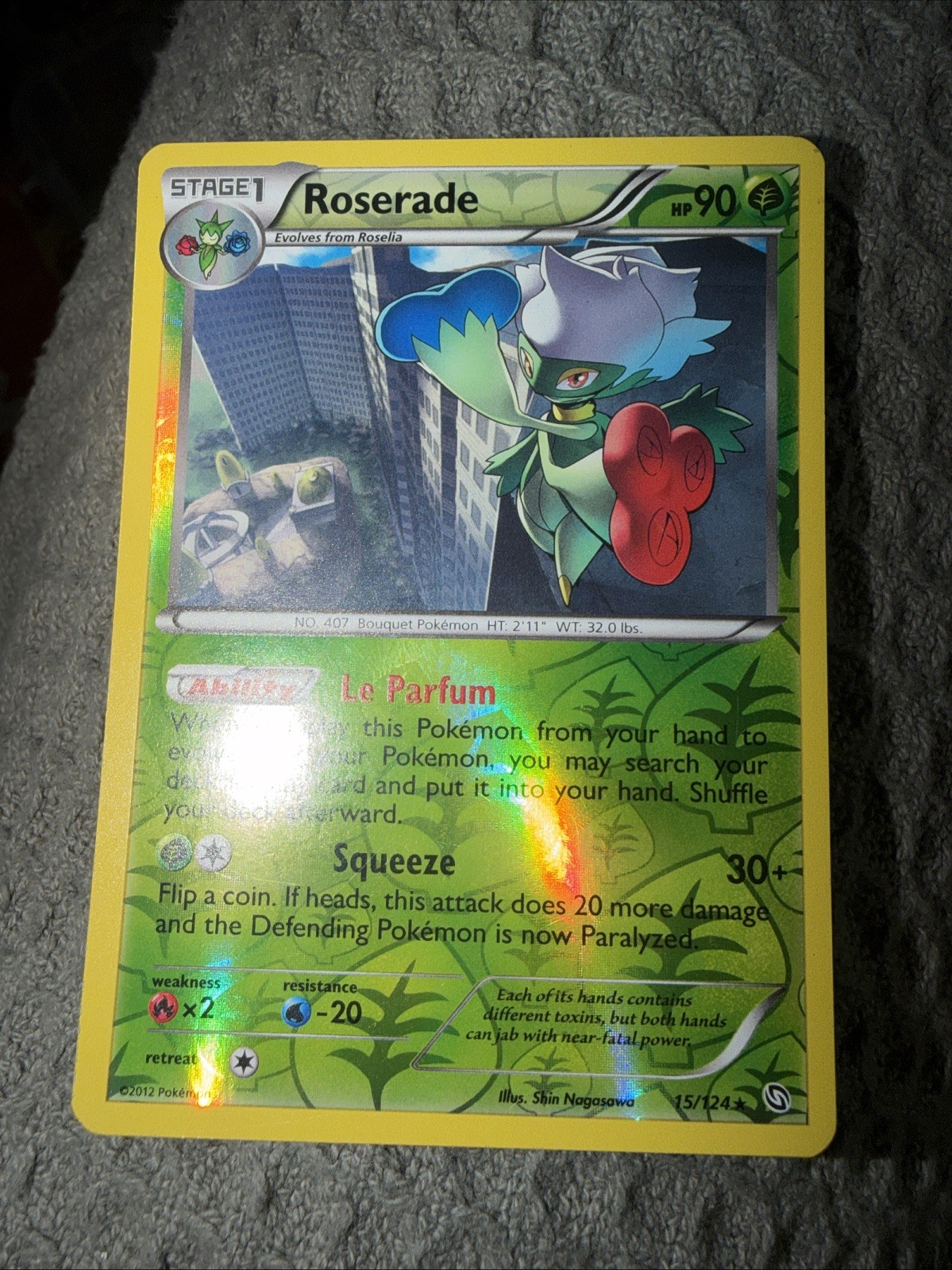 Roserade 2012 Reverse Holo 15/124 LP Pokemon TCG Dragons Exalted