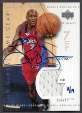 2003-04 Ultimate Lamar Odom Buyback Autograph 11/19 Glass Game Gear LA Clippers