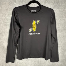 Life Is Good Top Womens Extra Small Black Active Long Sleeve Kayak Beach Nature