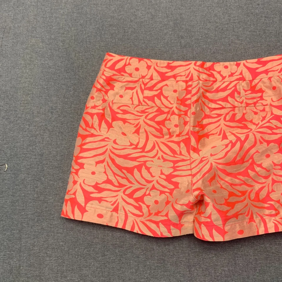 J. Pantalones Cortos Crew Para Mujer Talla 0 Coral Rosa Rojo Floral Bolsillos Tropical Verano MB Foto 3 de 4