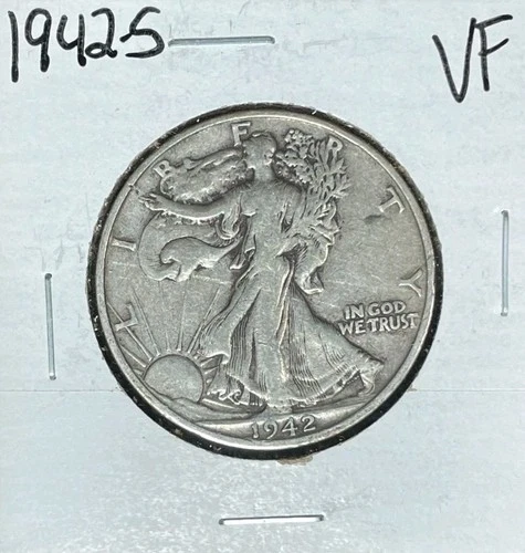 1942-S WALKING LIBERTY SILVER HALF DOLLAR ~ VF ~NICE COIN ~90% SILVER