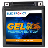 Electronicx YB10L-A2 GEL Motorradbatterie 12V 11Ah 250A/EN - Wartungsfrei, Doppe