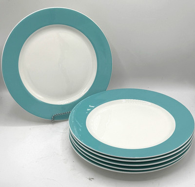 Lenox Continental Dining Aqua Dinner Plate Set of 6! 11 1/2'' Excellent