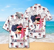America Flamingo 3D Print Hawaiian Shirt, America 250th - Adults & Youth