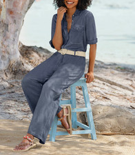 474244 Heine Damen Jumpsuit Overall blau jeansblau NEU Gr. 34 - 50