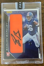 2018 PANINI SAQUON BARKLEY PYLON ON CARD AUTO /10 only 10 exist RC ROOKIE SEALED. rookie card picture