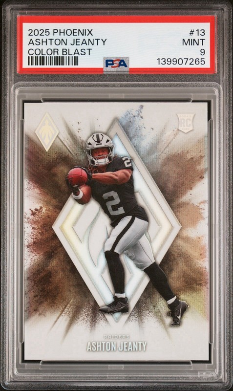 Ashton Jeanty Rookie Color Blast SSP 2025 Panini Phoenix #13 RC MINT PSA 9