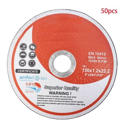 Cutting Discs Pack 50 6''x.045''x7/8'' Cut-off Wheel - Metal & Stainless Steel