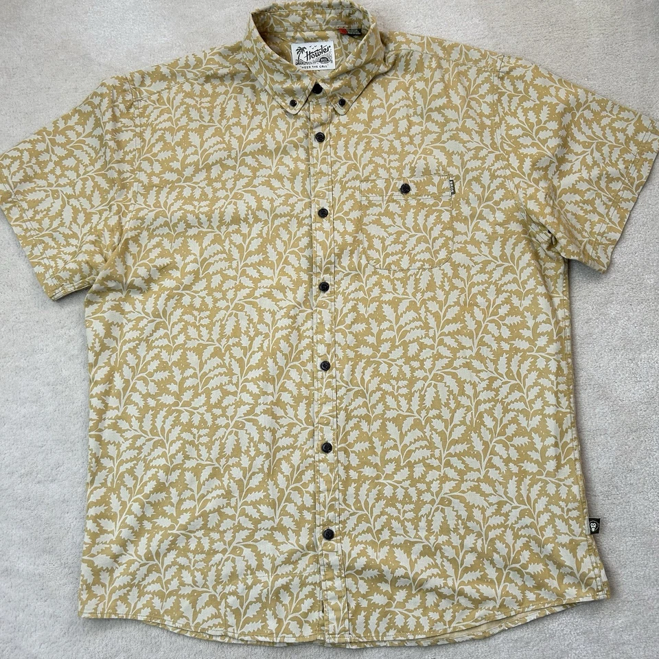 Howler Brothers Mansfield Shirt Mens XL Button Up Performance Leafy Litho - Image 2 of 4