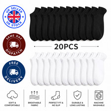 Mens Trainer Socks 12 Pairs Cotton Breathable Ankle Sports Gym Socks UK