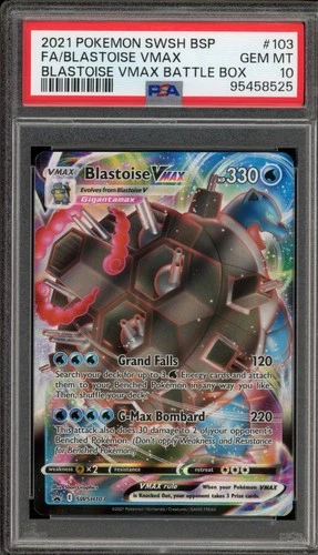 Pokemon Blastoise VMAX Battle Bx. Full Art Promo SWSH103 PSA 10 Gem Mint