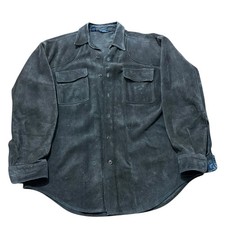 Vintage Polo Ralph Lauren Men  s Suede Jacket Size Large Dark Olive