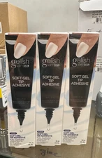 Harmony Gelish Soft Gel Tip Adhesive 30mL - 1 Fl. Oz Tube - 3 tubes (LARGE SIZE)