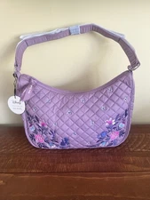 Vera Bradley Disney Frannie Crescent Crossbody Literary Belle