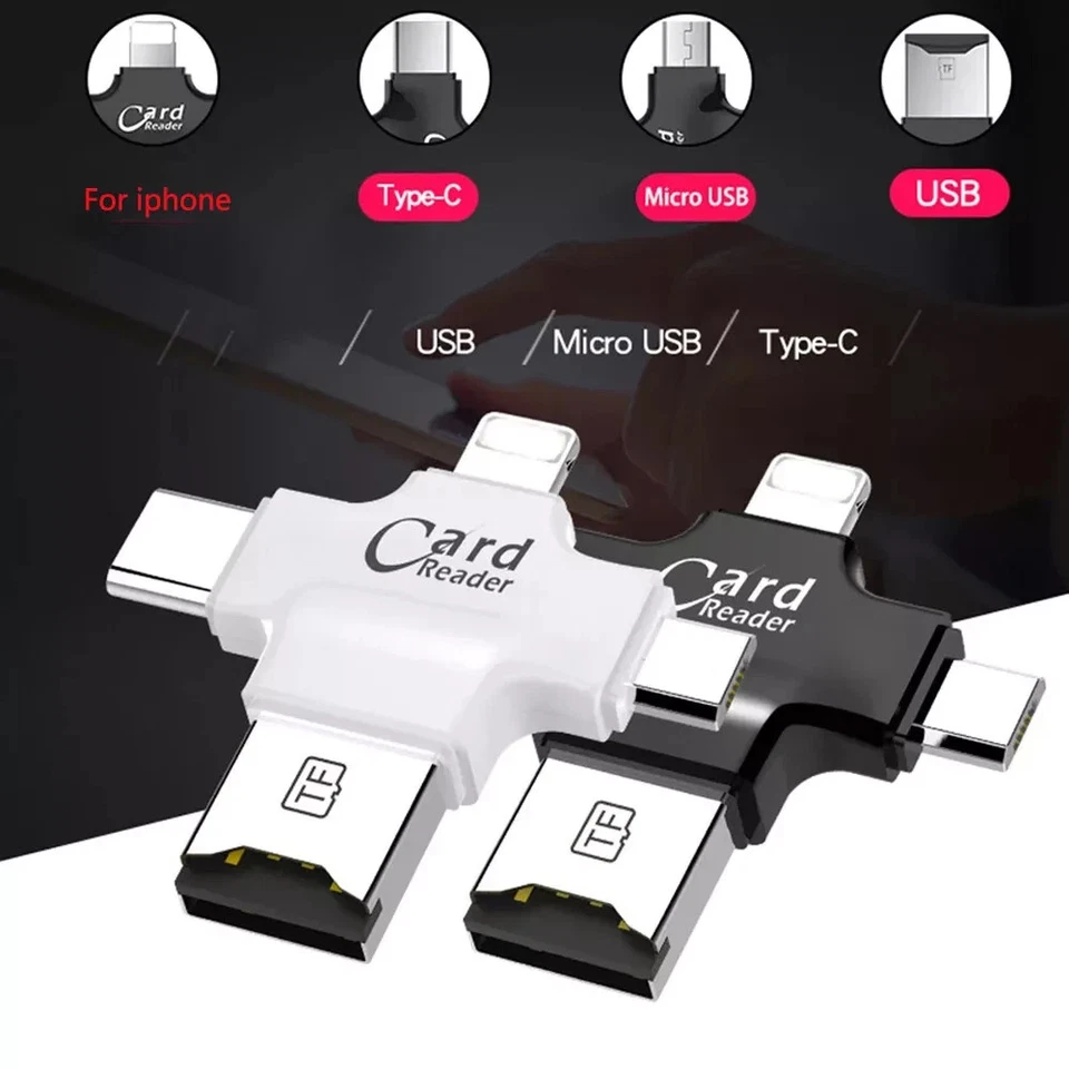 SD Card Reader Adapter 4 In 1 Usb Otg Tf For iPhone, Huawei, Samsung and Type C - Image 4 of 4