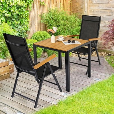 3 Bistroset Alu Gartenmöbel Balkonset Sitzgruppe Balkonmöbel 2 Klappbarer Stühle
