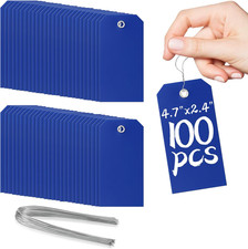 100 Pieces Plastic Shipping Tags with Wires Blank Labeling Tags Waterproof Hang