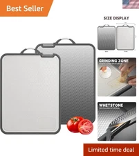 Versatile Titanium Chopping Board - Double-Sided & Dishwasher Safe, 11.8x15.6