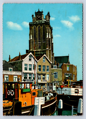 Vintage Postcard Dordrecht Grote Prot Kerk